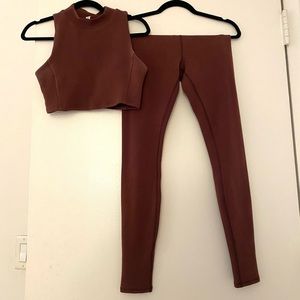 COPY - ALO Yoga CherryCola MicroWaffle Tank & Leg…